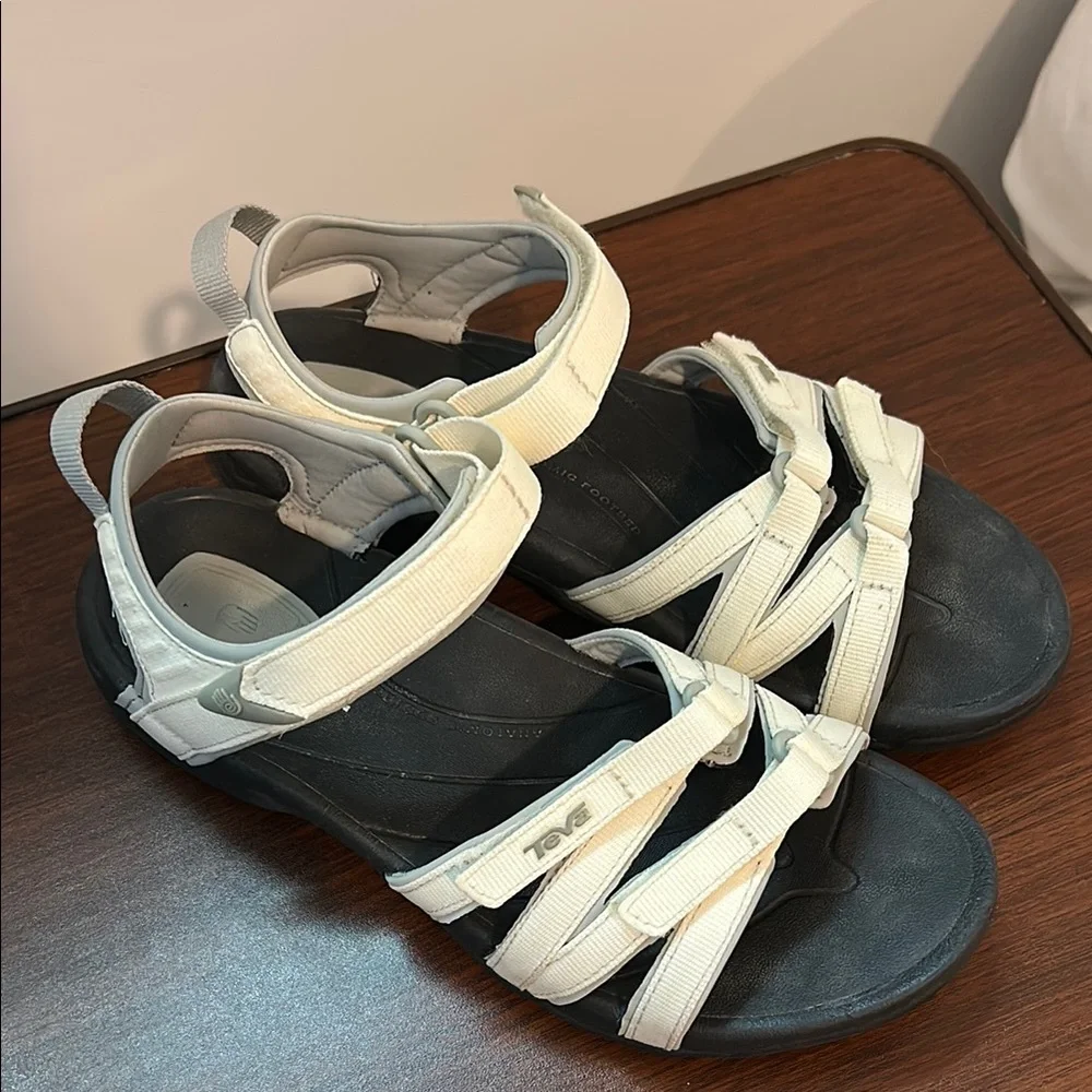 Women’s Teva Off White Velcro Strap Sandals - Picture 3 of 6